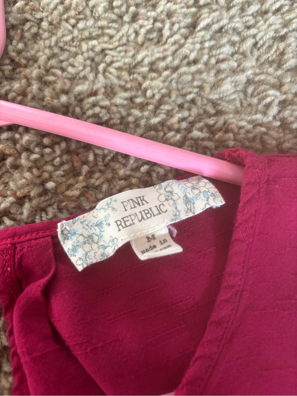 Pink Republic Fuchsia Ruffle Sleeve Blouse - Picture 2 of 3